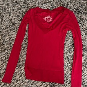 Red Long Sleeve Top